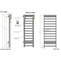 Wood Swedish Ladder Stall Bar for PSSE Therapy; Oval Rungs - PSSE Bars 1PoplarBeyond BalanceFitness and Physical Therapy EquipmentRecovAthlete