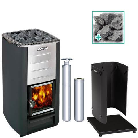 Harvia M3 16.5kW Wood Burning Sauna Stove Complete Kit