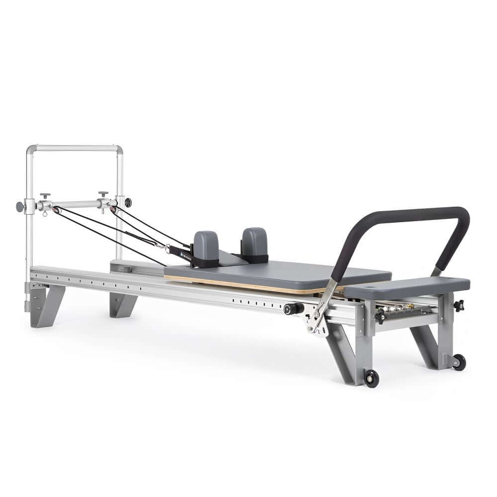 Elina Pilates Aluminum Reformer Mentor — compact anodized aluminum reformer with mini-tower compatibility