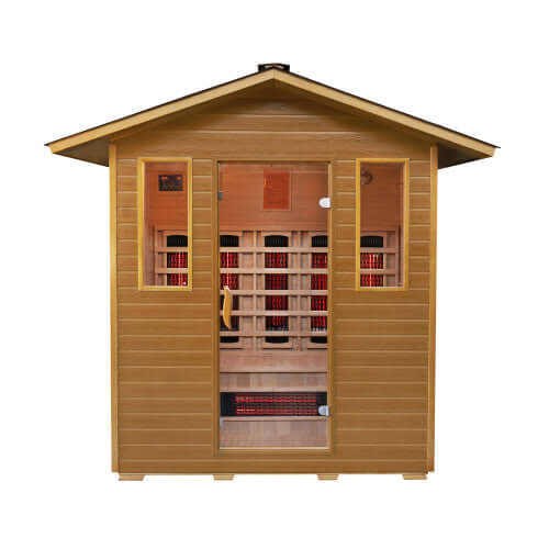 4-person infrared outdoor sauna with Bluetooth speakers - RecovAthlete