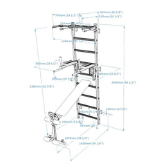 BenchK Swedish Ladder w/ Bench - Black