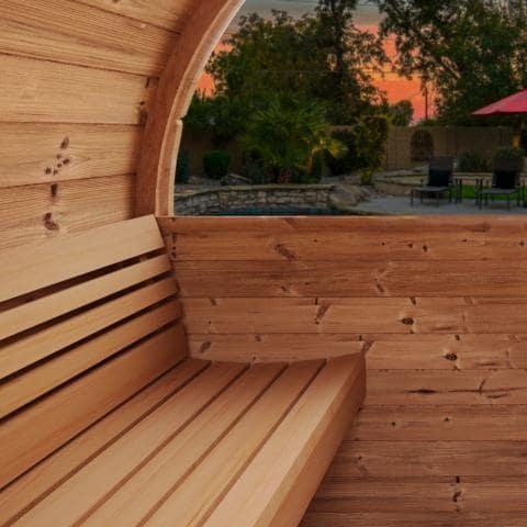 SaunaLife Model E7 4 Person Outdoor Barrel Sauna | Ergo Series, view 14, RecovAthlete