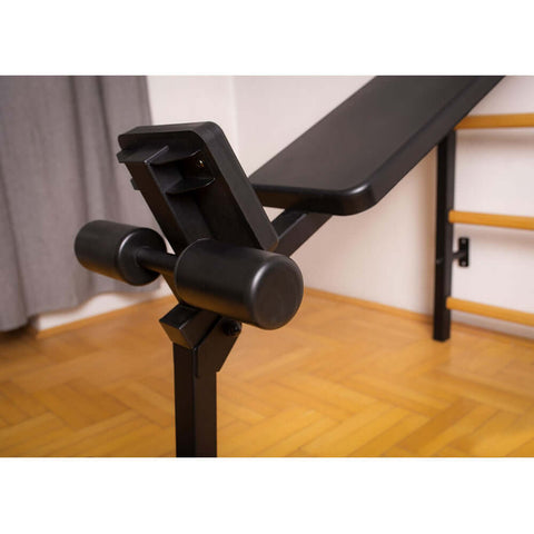 BenchK Swedish Ladder w/ Bench & Rack - Black