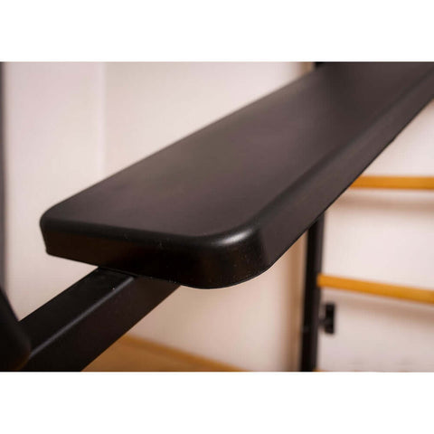 BenchK Swedish Ladder w/ Bench & Rack - Black