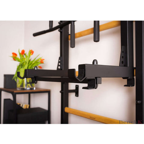 BenchK Swedish Ladder w/ Bench & Rack - Black