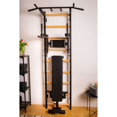 BenchK Swedish Ladder w/ Bench - Black