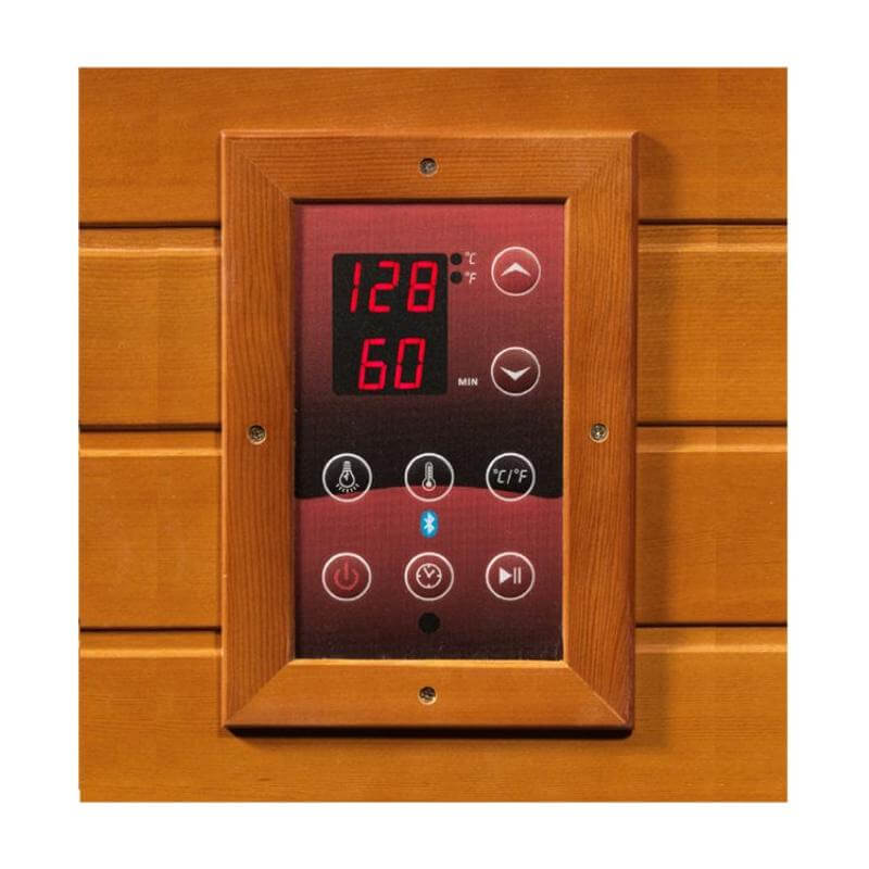 Dynamic Saunas Bergamo DYN-6440-01 | 4 Person Low EMF Far Infrared Sauna-control pane;
