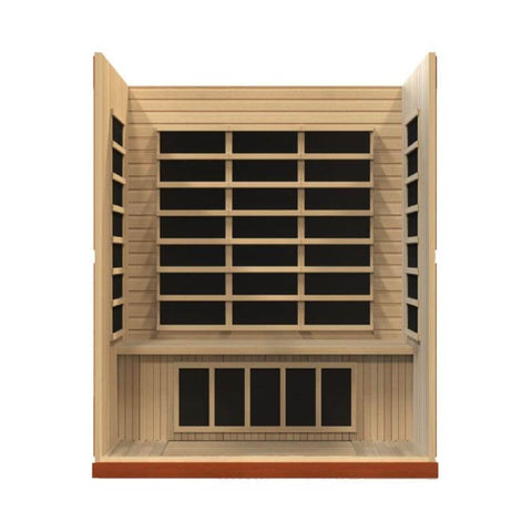 Dynamic Saunas Bergamo DYN-6440-01 | 4 Person Low EMF Far Infrared Sauna-side view wall removed