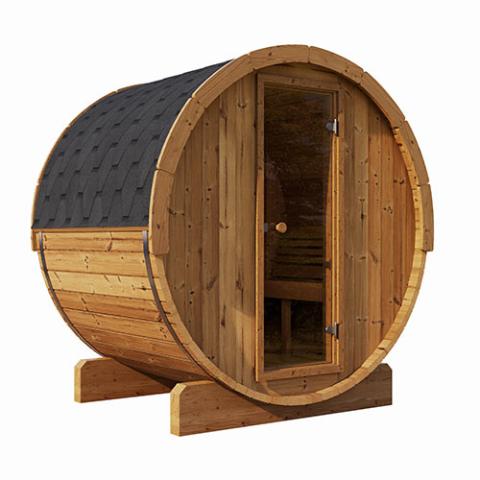 SaunaLife Model E6  4 Person Outdoor Barrel Sauna  | ERGO Series, RecovAthlete