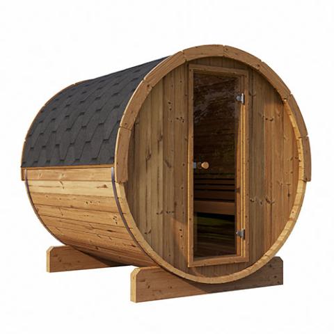 SaunaLife Model E7 4 Person Outdoor Barrel Sauna | Ergo Series, RecovAthlete