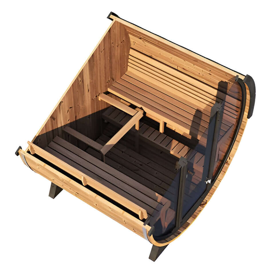 SaunaLife Model EE8G Ergo Elegance-Series  | 4 Person Outdoor Sauna Barrel, view 4, RecovAthlete