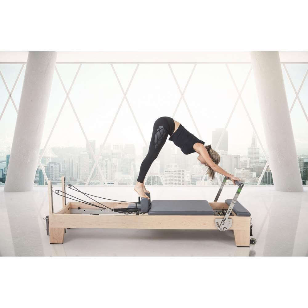 Elina Pilates Elite Wood Reformer — best-selling professional rock maple reformer used in 500 studios