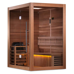 Golden Designs "Hanko Edition" 2 Person Indoor Traditional Steam Sauna (GDI-7202-01) - Canadian Red Cedar Interior