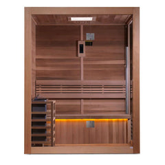 Golden Designs "Hanko Edition" 2 Person Indoor Traditional Steam Sauna (GDI-7202-01) - Canadian Red Cedar Interior