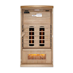 Golden Designs 1-2-Person Full Spectrum PureTech™ Near Zero EMF FAR Infrared Sauna with Himalayan Salt Bar (Canadian Hemlock)