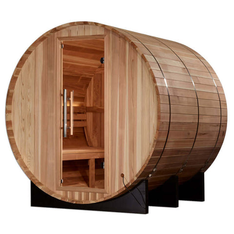 Golden Designs "Arosa" 4 Person Barrel Traditional Steam Sauna -  Pacific Cedar