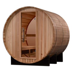 Golden Designs "Zurich" 4 Person Barrel with Bronze Privacy View - Traditional Steam Sauna -  Pacific Cedar