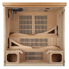 Golden Designs Monaco 6-person PureTech™ Near Zero EMF FAR Infrared Sauna (Canadian Hemlock)