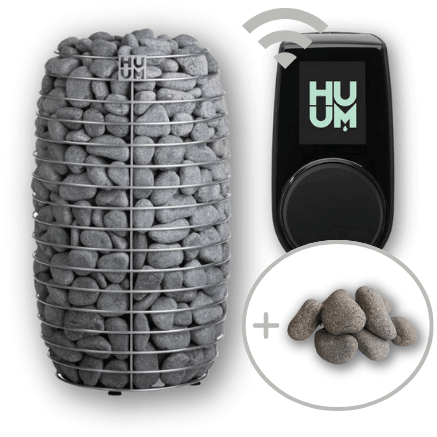 HUUM HIVE MINI Sauna Heater Package w/ UKU Wifi Controller and Stones, RecovAthlete