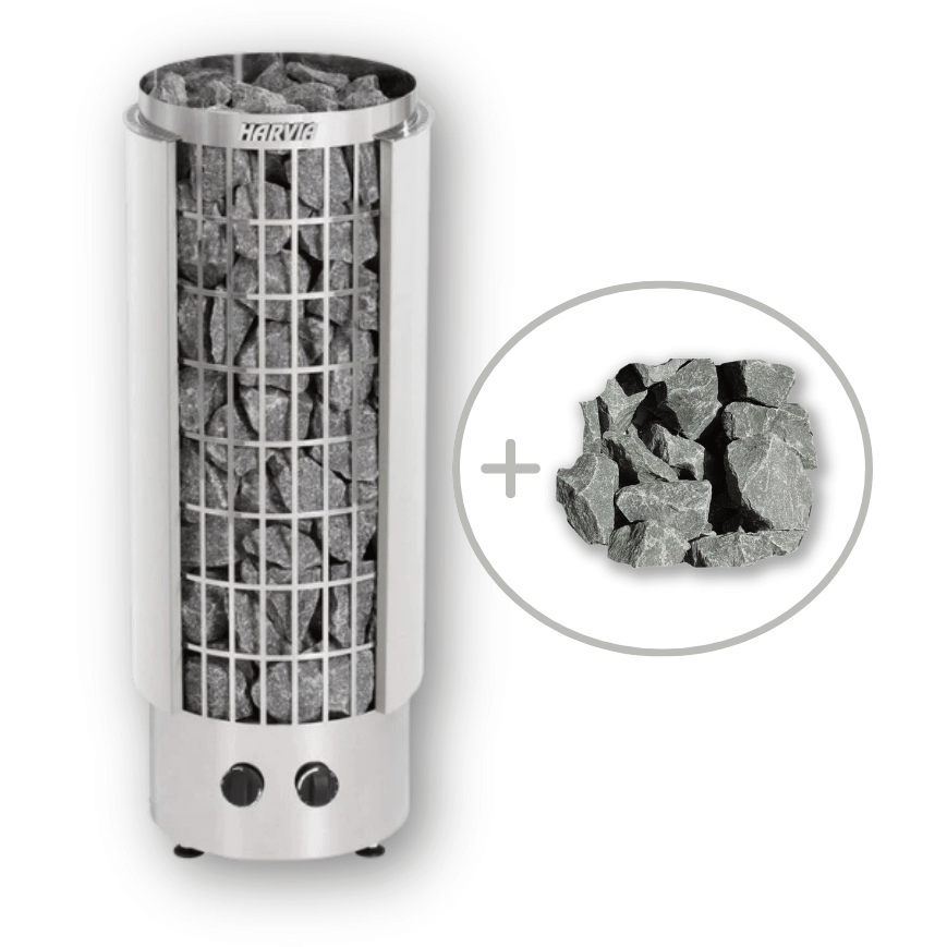 Harvia Cilindro Half Series Electric Heater w/ Built-In Controller and Stones, RecovAthlete