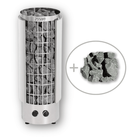 Harvia Cilindro Half Series Electric Heater w/ Built-In Controller and Stones