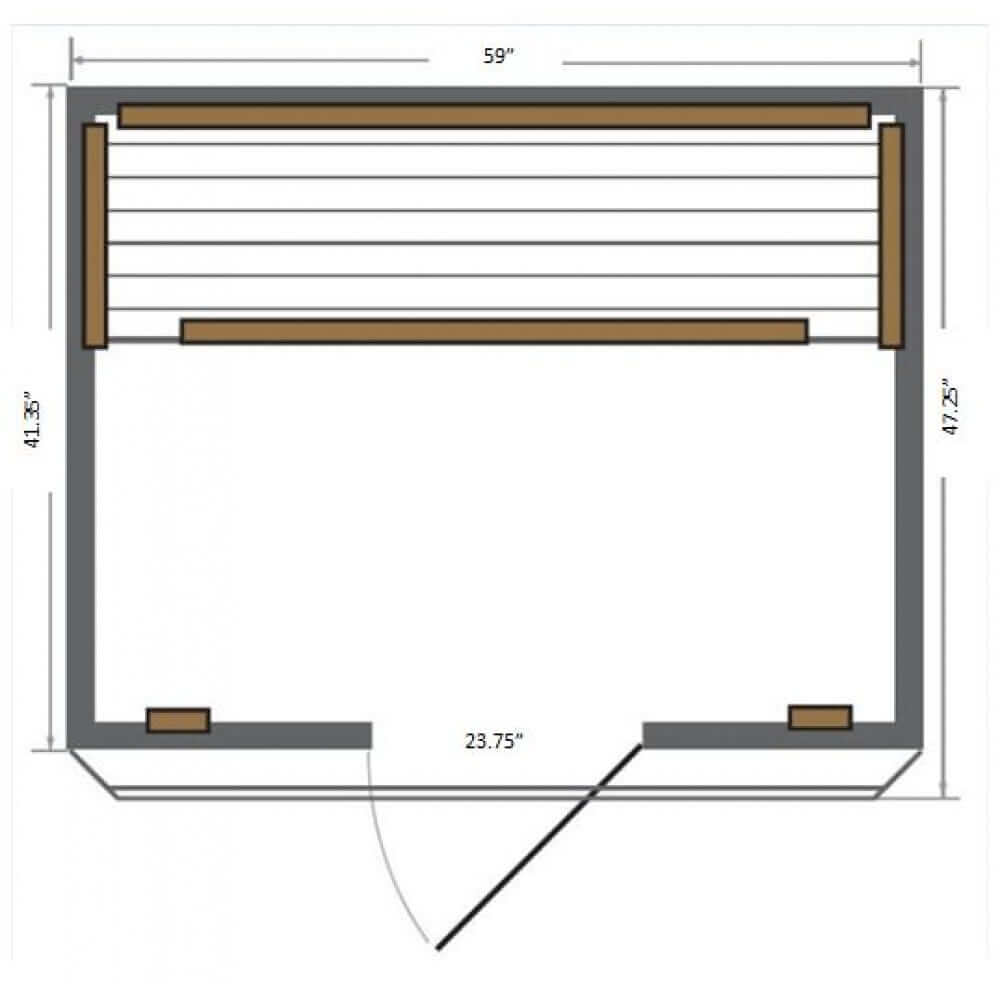 Sunray Sequoia 4 Person Cedar Sauna HL400K, view 3, RecovAthlete