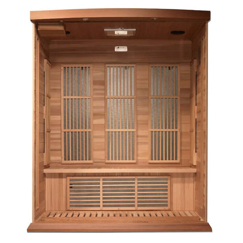 Maxxus 3-Person Near Zero EMF FAR Infrared Sauna (Canadian Red Cedar)