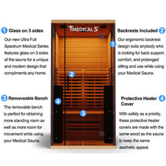 Medical 5 Ultra Full-Spectrum 1 Person Sauna