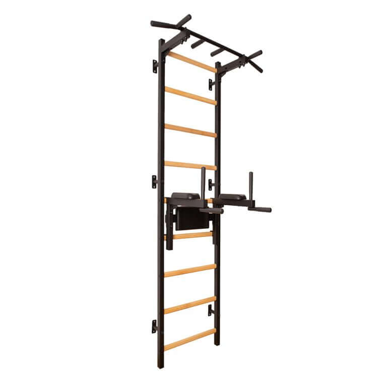 BenchK Swedish Ladder w/ Dip Bar - Black