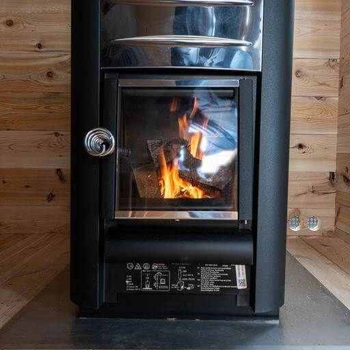 Harvia M3 Wood Burning Stove Kit w/ Chimney and Floor Protection and Stones, view 5, RecovAthlete