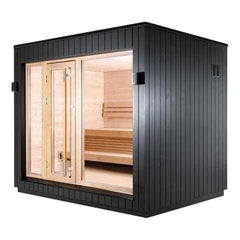 SaunaLife Model G7S Pre-Assembled Outdoor Home Sauna with Bluetooth Audio, Garden-Series Fully Assembled Backyard Home Sauna, Up to 6 Persons