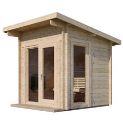 SaunaLife Garden-Series Model G4 Outdoor Home Sauna Kit - Elegant backyard sauna design