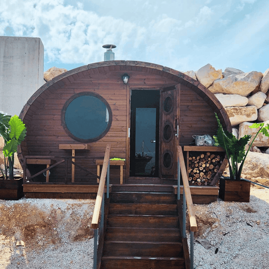 SaunaLife Model G11 Garden-Series 8 Person Outdoor Home Sauna Kit -2 Room Sauna, view 2, RecovAthlete
