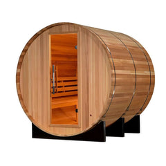 Golden Designs Uppsala Edition 4 Person Traditional Barrel Steam Sauna - Canadian Red Cedar