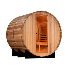 Golden Designs Uppsala Edition 4 Person Traditional Barrel Steam Sauna - Canadian Red Cedar