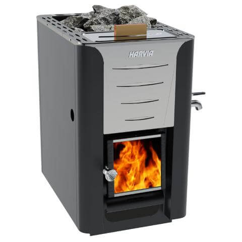 Harvia PRO 20ES 24.1kW Wood Burning Sauna Stove w/ Water Tank | WK200ES, RecovAthlete