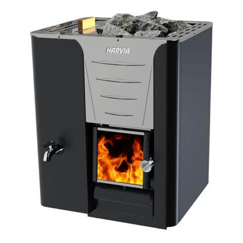 Harvia PRO 20LS 24.1kW Wood Burning Sauna Stove w/ Water Tank | WK200LS