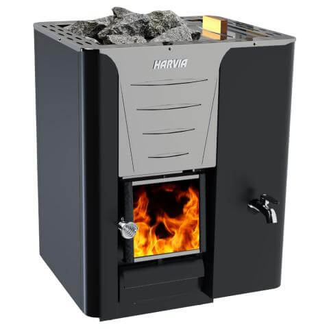 Harvia PRO 20RS 24.1kW Wood Burning Sauna Stove w/ Water Tank | WK200RS, RecovAthlete