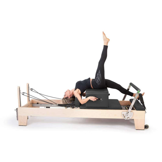 Elina Pilates Wood Reformer — classic rock maple Pilates reformer for studio and home use
