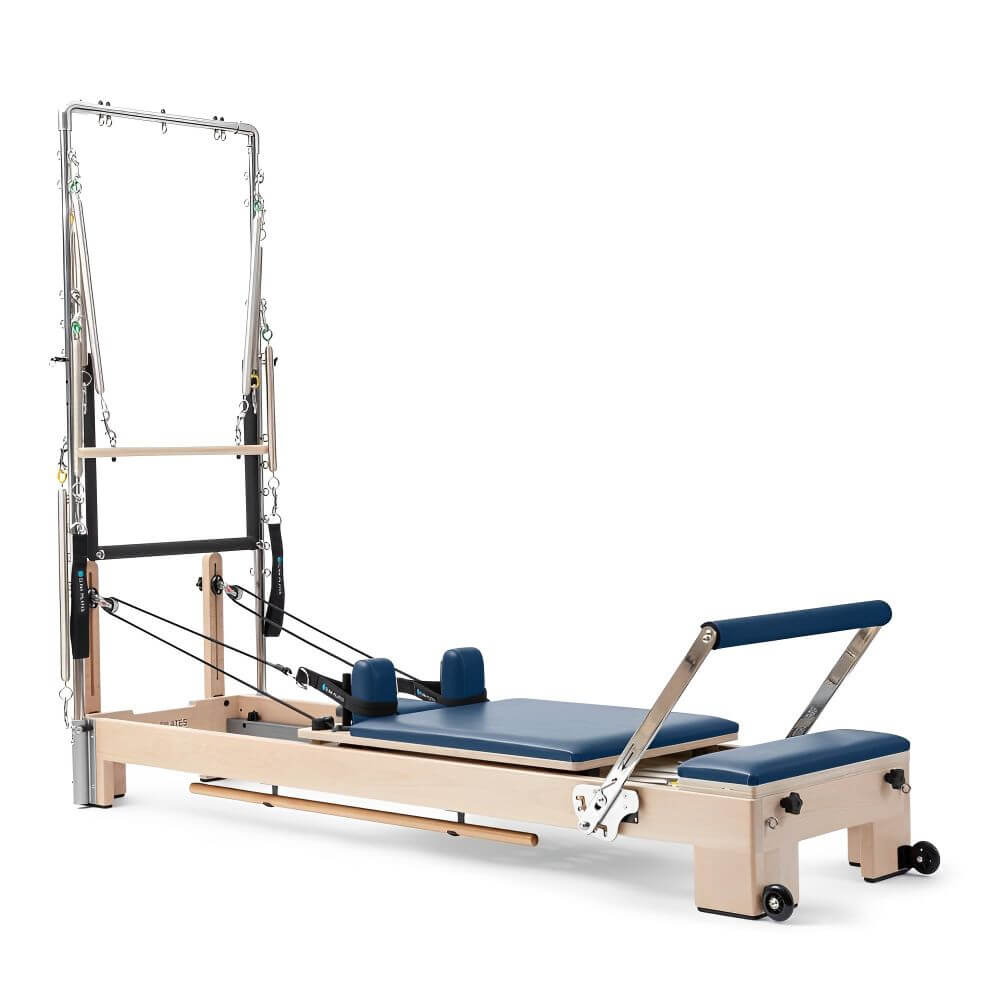 ELINA PILATES Wooden Reformer with Tower, Leather Bed with EVA