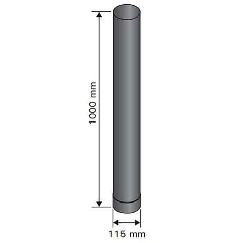Harvia 3.3ft Smoke Pipe 4.5" diameter-Stainless Steel | WZ115100, view 2, RecovAthlete
