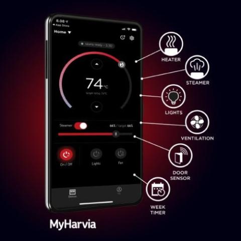 Harvia Xenio WiFi Remote Control | CX004WIFI, view 5, RecovAthlete