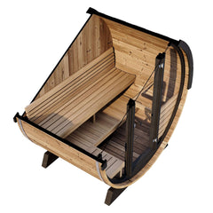 SaunaLife Model EE6G Ergo Elegance Series | 4 Person Outdoor Barrel Sauna