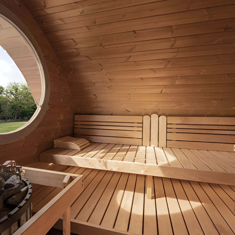 SaunaLife Model G11 Garden-Series 8 Person Outdoor Home Sauna Kit -2 Room Sauna, view 4, RecovAthlete
